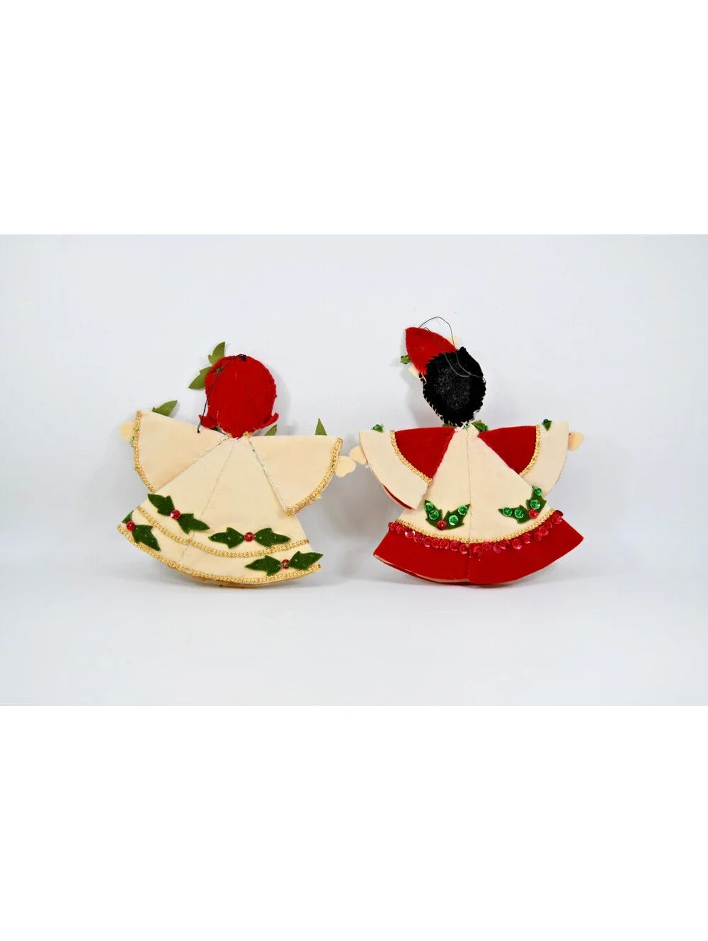 VTG 1950s Bucilla Angels Sequin Jeweled Felt Christmas Ornaments #1273 MCM AS IS
